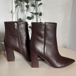 Marc Fisher Brown Heeled Bootie - Size 8